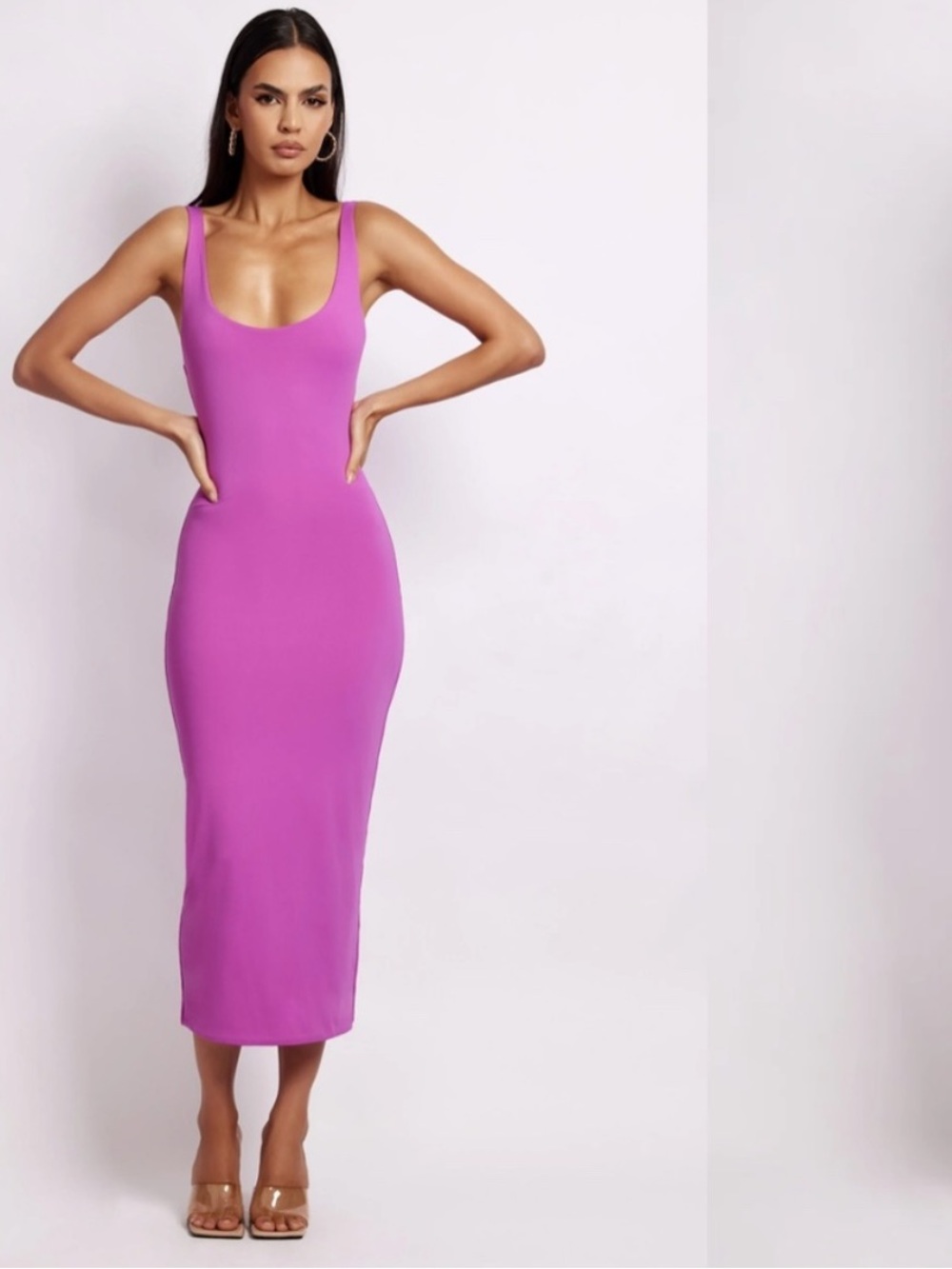 MESHKI India Scoop Neck Maxi Dress - Violet